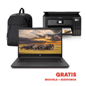 Combo Laptop Hp240 G9 + Impresora Epson L4260 P8826 | 14" 8Gb Ram 256Gb Ssd Celeron N4500 Color Negro