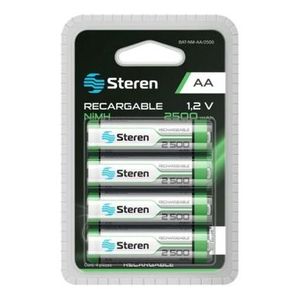 4 Pilas Recargables Tipo AA Steren Bat-Nm-Aa/2500 P86396 | 2500 Mah