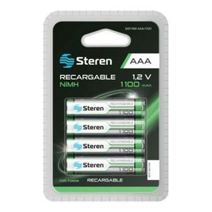 4 Pilas Recargables Tipo AAA Steren Bat-Nm-Aaa/1100 P86396 | 1100 Mah
