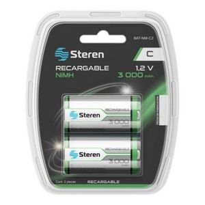 2 Pilas Recargables Tipo C Steren Bat-Nm-C2 P86396 | 3000 Mah