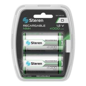 2 Pilas Recargables Tipo D Steren Bat-Nm-D2 P86396 | 4000 Mah
