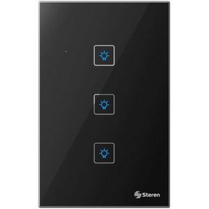 Carátula para Interruptor Touch Wifi Steren SHOME-013 P86396 | Color Negro