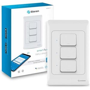 Interruptor Triple Wifi Steren SHOME-117 P86396 | Compatible con Android y iPhone Color Blanco