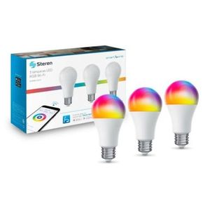 Set de 3 Focos LED RBG Steren SHOME-120/3 P86396 | WiFi 10 WATTS Color Blanco