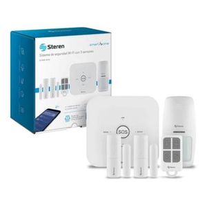 Sistema De Seguridad Wifi Steren SHOME-2000 P86396 | Incluye 3 Sensores y Control Color Blanco