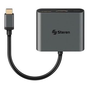 Adaptador USB C A Hdmi-USB 3.0-USB C Steren USB-471 P86396 |  Color Plata