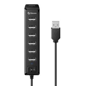 Adaptador HUB Steren USB-537 P86396 | 7 Puertos Color Negro