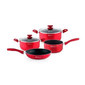 Set de Cocina Warenhaus Satin II P8769 | 6 Piezas Rojo Inducción M29904-W