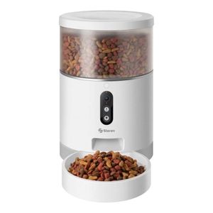Dispensador Inteligente De Alimento Para Mascotas Steren SHOME-PET P86396 | Con Cámara Color Blanco